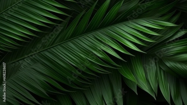 Fototapeta tropical leafleaves collection for design with dark color. Generative AI