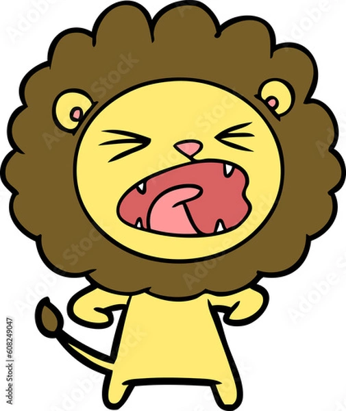 Obraz cartoon angry lion