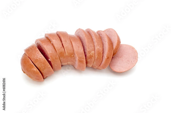 Obraz object on white food small sausage