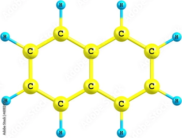 Obraz Naphtalene molecular structure on white background