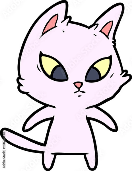 Fototapeta confused cartoon cat