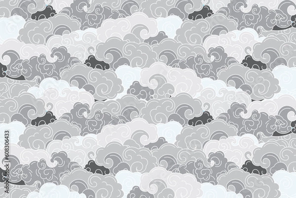 Obraz Ilustracja chińskich chmur na tle.