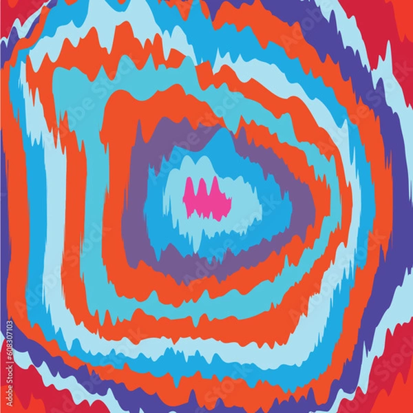 Obraz Psychedelic spiral illusion vector. melting circles groovy background 