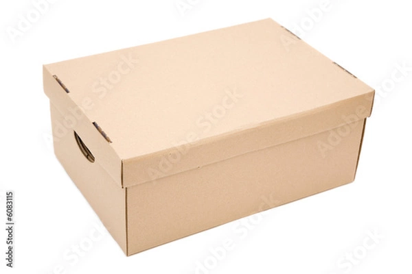 Fototapeta isolated cardboard close up on white background