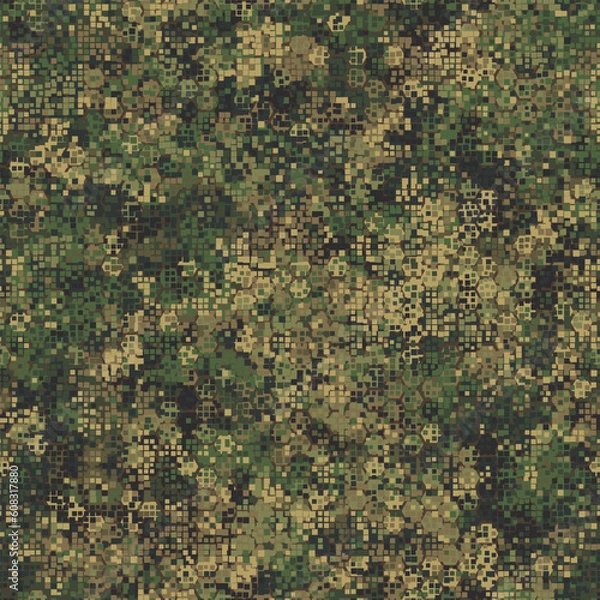 Obraz Texture military camouflage seamless pattern. Abstract army vector illustration