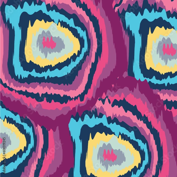 Obraz Psychedelic spiral illusion vector. melting circles groovy background 