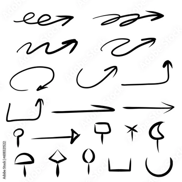 Obraz hand drawn arrows