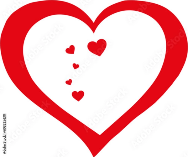 Obraz red heart on white