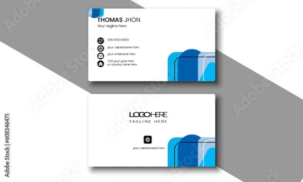 Obraz Business Card  modern blue color design. Luxury business card design.