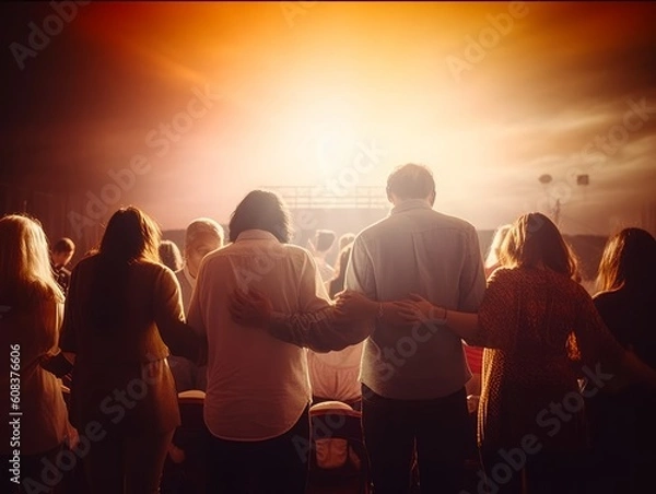 Obraz Christians prayed together church Group,Human,Cross,Praying,Worship , Generative AI