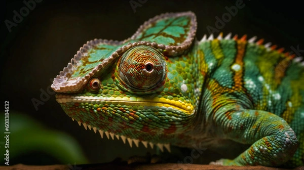 Fototapeta Colorful  Chameleon. Generative AI