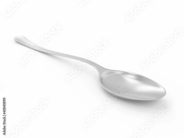 Fototapeta Silver Spoon isolated on white background