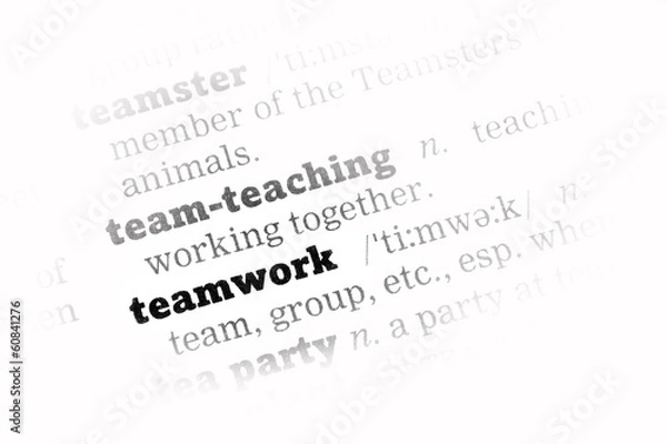 Fototapeta Teamwork Dictionary Definition