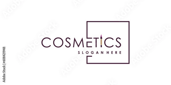 Fototapeta Makeup logo design with modern unique style idea
