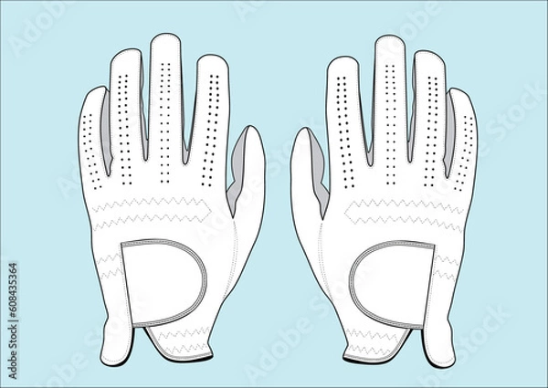 Obraz Basic Golf Glove Design Fashion Sketch