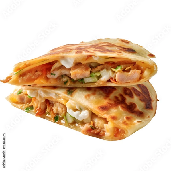 Obraz Filled tortilla, high resolution without background, Ai generated image