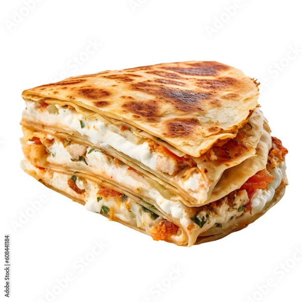 Obraz Filled tortilla, high resolution without background, Ai generated image