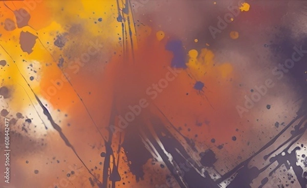 Fototapeta Brushstrokes colorful texture acrylic paint on canvas. picture for artwork design. Modern contemporary art. Abstract art background hand drawn acrylic painting. Digital art illustration