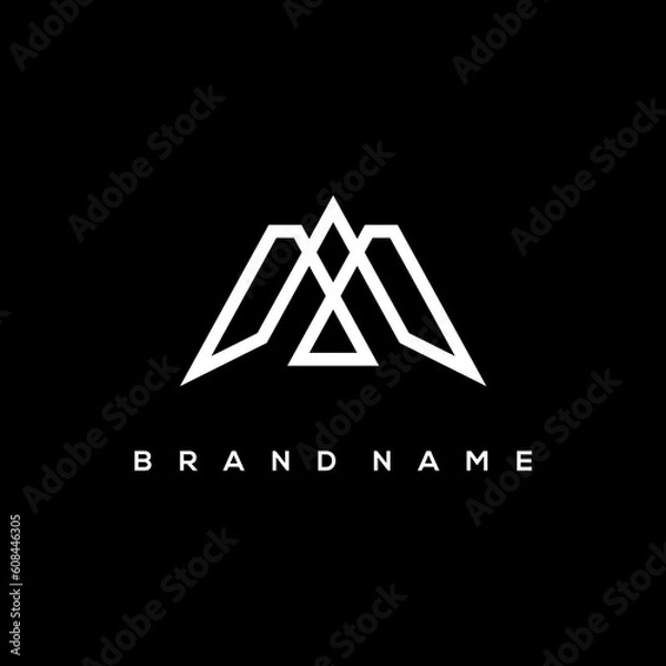 Obraz Line art initial M eagle logo vector