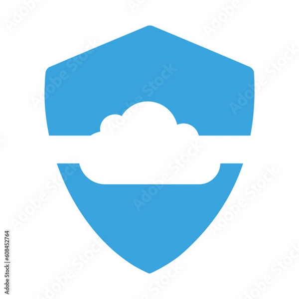 Fototapeta Cloud Security Template and Cloud Icon Vector Illustration