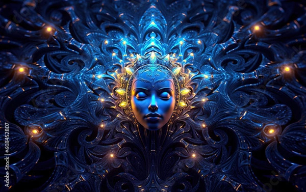 Fototapeta Expanded Consciousness. Abstract Psychedelic Art. Generated by Midjourney AI (Vers 5.1)