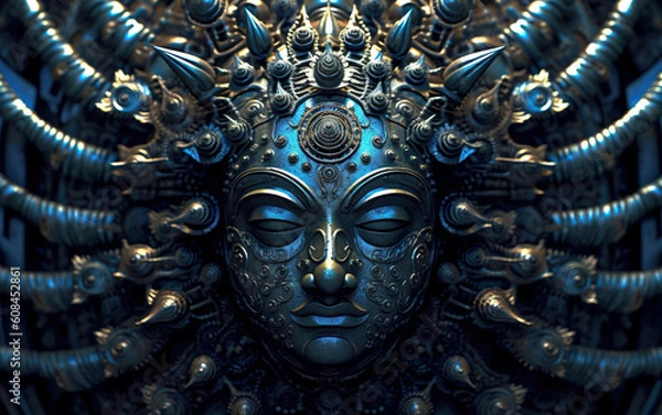 Fototapeta Expanded Consciousness. Abstract Psychedelic Art. Generated by Midjourney AI (Vers 5.1)