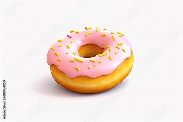 Fototapeta sugar icing donut 3d object background