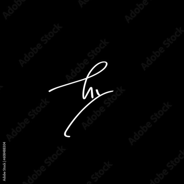 Obraz hy Initial Handwriting Signature Monogram Logo Vector