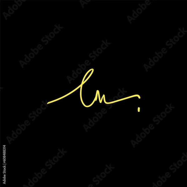 Obraz Lm Initial Handwriting Signature Monogram Logo Vector