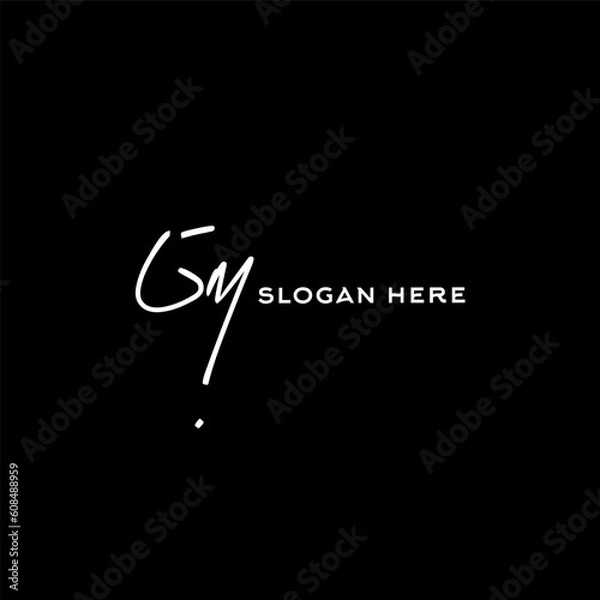 Obraz Gm Initial Handwriting Signature Monogram Logo Vector
