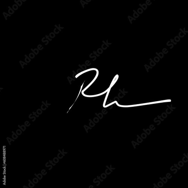 Obraz Rh Initial Handwriting Signature Monogram Logo Vector