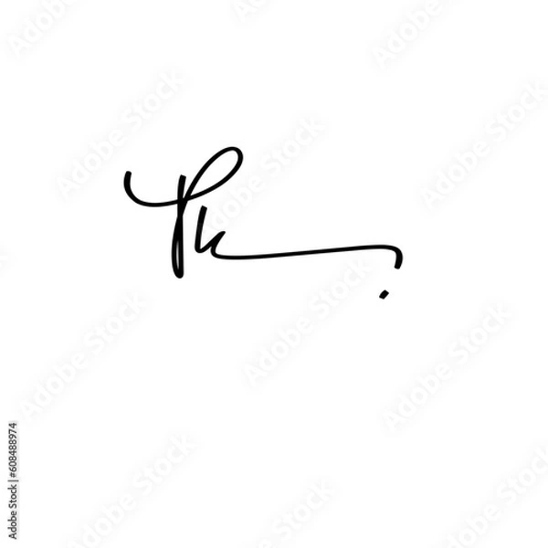 Obraz Pk Initial Handwriting Signature Monogram Logo Vector