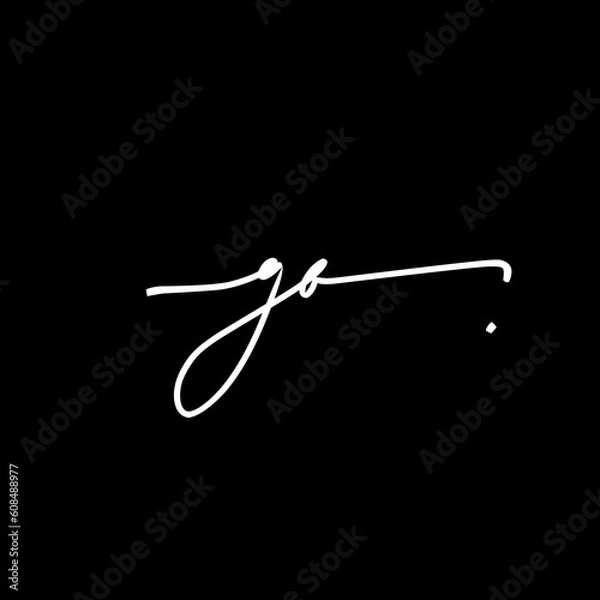 Obraz ga Initial Handwriting Signature Monogram Logo Vector