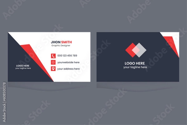 Fototapeta Business Card design template, Creative business card, Clean Business card, visiting cards, visit card, own, void, grab, bulletin, introduction, recruitment, id, business card 