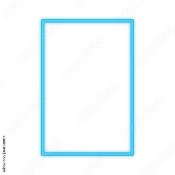 Fototapeta Blue Rectangle Neon Frame