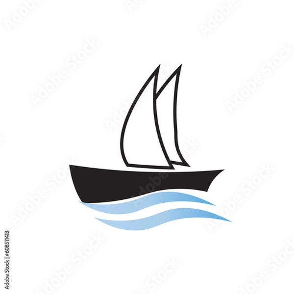 Fototapeta ship icon logo vector design