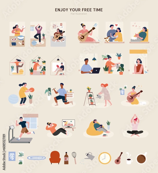 Fototapeta Enjoy your free time element set