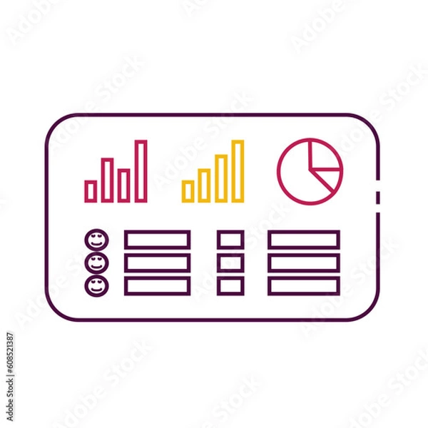Fototapeta Campaign analytics outline icon design.