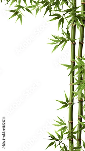 Fototapeta verdant bamboo shoots as a frame border, isolated with negative space for layouts