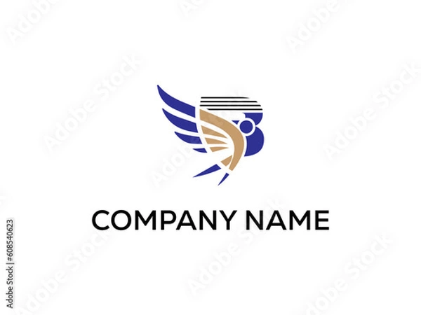 Obraz B letter Modern abstract Creative 
 digital wings logo. vector illustration logo. modern style Awesome logo in shape a template Mode flat.