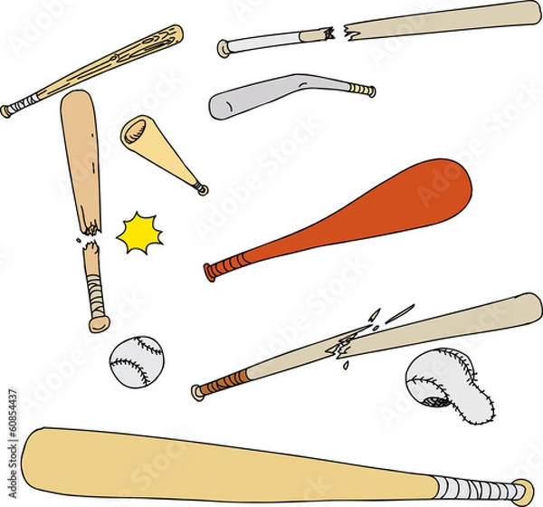 Fototapeta Broken Baseball Objects