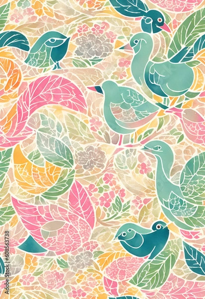 Obraz seamless background with birds