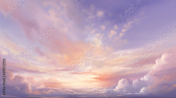 Fototapeta Colorful background wallpaper of clouds in pastel colors. Generative AI