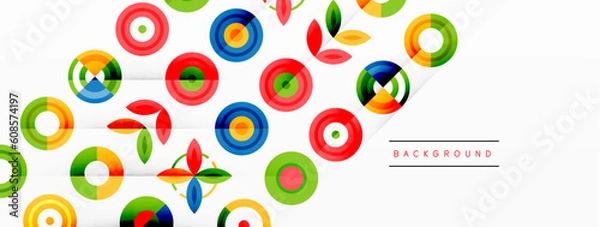 Fototapeta Vibrant and eye-catching vector background featuring a grid of colorful circles arranged in a patterned composition, perfect for modern and trendy designs