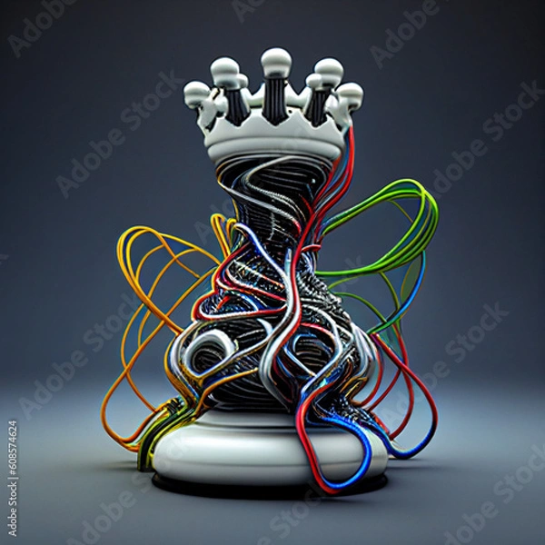 Obraz AI generative objects made of electric wires