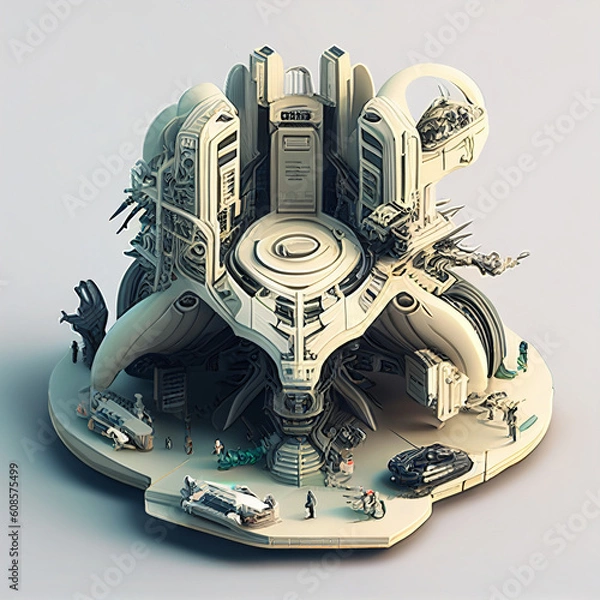 Obraz AI generative objects isometric constructions