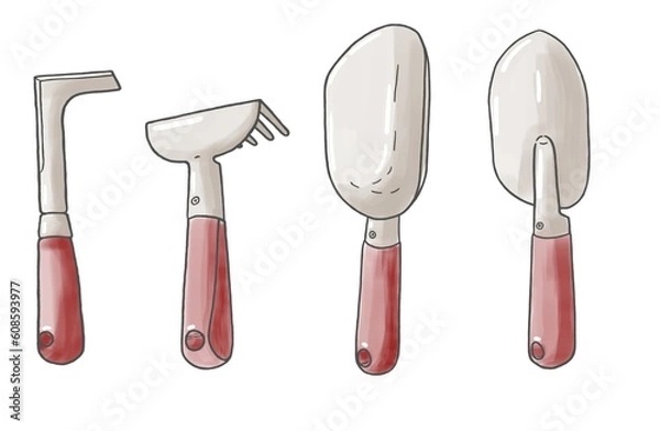 Obraz Farmer sticker figure working tools