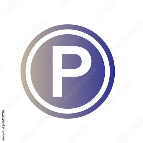 Obraz Traffic Sign Parking Icon Vector Illustration Design on a white background