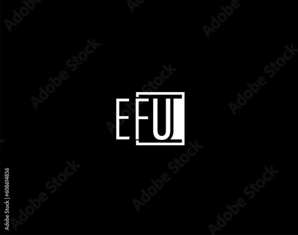 Obraz EFU Logo and Graphics Design, Modern and Sleek Vector Art and Icons isolated on black background