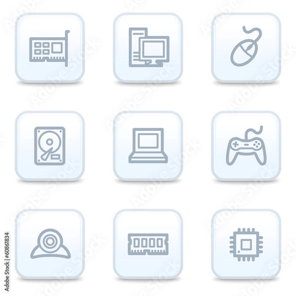 Fototapeta Computer web icons, square buttons